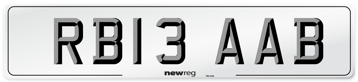 RB13 AAB Number Plate from New Reg